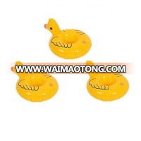 PVC cartoon  yellow duck inflatable drink holder for swimming pools