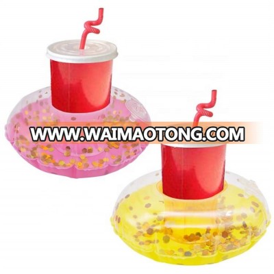 6 P PVC transparent glitter inflatable cup holder for bachelorette party