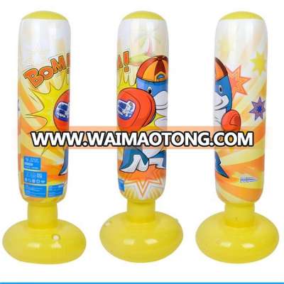 1.6 m CE standard yellow cartoon custom inflatable punching bag for kids